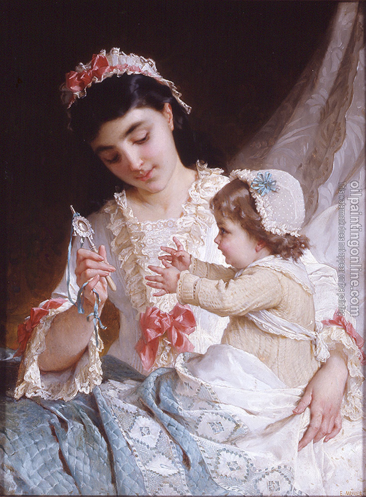 Emile Munier - distracting the baby